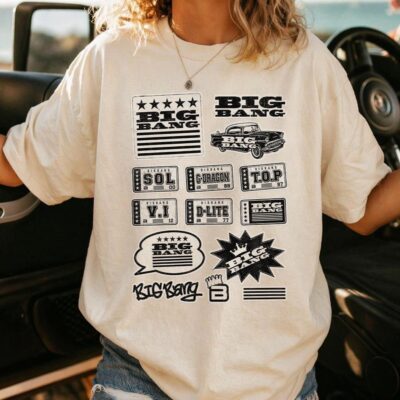 BIGBANG Sticker Pack License Plate T-shirt