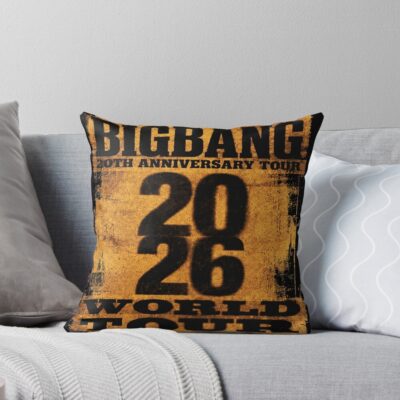 Bigbang 2026 World Tour Anniversary Vintage Throw Pillow